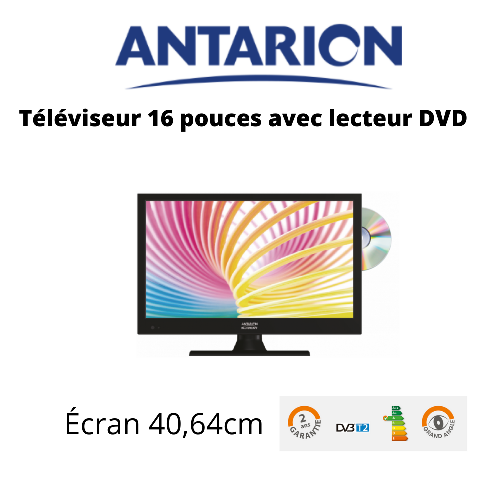 Antarion TV 16'' DVD - 12V / 220V  - camping car