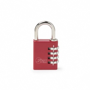 Cadenas à code STEM Rouge en aluminium L.30mm l.25,7mm