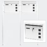Boite aux lettres doubles sur pied V12 Design Blanche