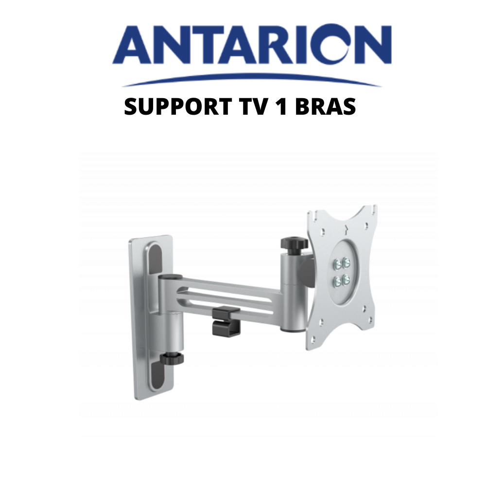 Support TV articulé 1 bras en aluminium