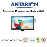 Antarion Télévision TV + DVD LED 19' HD LED 12V/24V /220V camping car