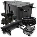 Kit de filtration biologique 24w bassin 60000 L+ tuyau, pompe fontaine et skimmer