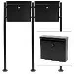 Boite aux lettres doubles sur pied V12 Design Noire