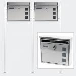 Boite aux lettres doubles sur pied V12 Design Acier laqué