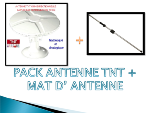 Antarion Pack Antenne TNT omnidirectionnelle + Mât d'antenne