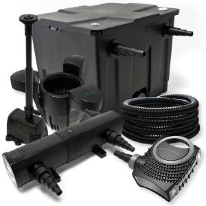 Kit de filtration biologique uvc 24w bassin 12000 L + pompe fontaine et skimmer