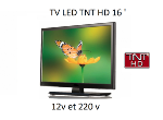 Télévision TV HD LED 40,6 CM pour camping car 12V