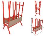Chevalet de sciage avec Barre de blocage 86 cm x 40 cm x 104 cm en Acier