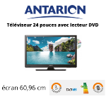 Antarion Télévision TV + DVD LED 24' HD 12V/24V /220V camping car